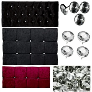 Crystal Diamante Glass Upholstery Buttons Nail Back 22mm Sofa Chair Headboard UK - Picture 1 of 8