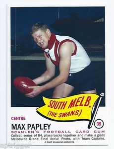 2007 - 1966 Scanlens Archives Flag Series (39) Max PAPLEY South Melbourne **** - Bild 1 von 1