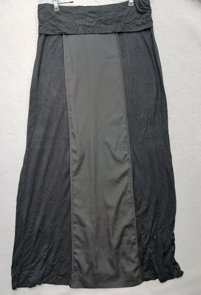 Michael Kors Womens Maxi Skirt M Black Gray Color Block Stretch Casual - Image 1 of 4
