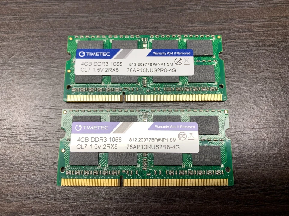 Timetec 8GB KIT(2x4GB) DDR3 1066MHz PC3-8500 Non-ECC Unbuffered OPEN BOX - Image 1 of 1