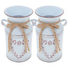 Shabby Chic Milk Can Vases - Set of 2