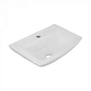 Vega Small Wall Mount Bathroom Vessel Sink 18 Wide White Ceramic Rectangle Wall - Picture 1 of 10