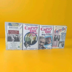Bundle of 4 Carry On Films On VHS Video Cassette Tape - Foto 1 di 8