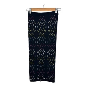 Alice + Olivia Ani Skirt Black Ombre Lasercut Pointelle Knit Midi Bodycon XS - Picture 1 of 13
