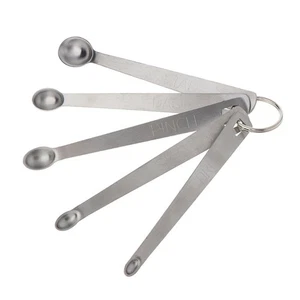 5pcs/set Stainless Steel Mini Measuring Spoon Durable Home Sauce Cutlery Accesso - Picture 1 of 8