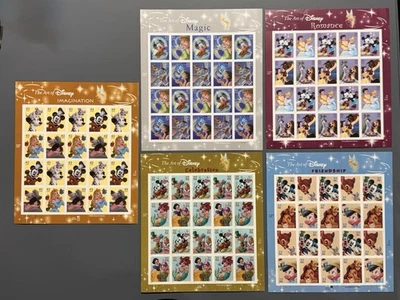 THE ART OF DISNEY Complete Set of 5 Differnt Full Sheets of 20 US Stamps 2004-08 - Image 1 of 4