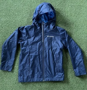Columbia Windbreaker Jacket Kids XS (6-7) Blue Hooded Rain Full-Zip - Picture 1 of 6