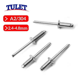 Pop Rivets Countersunk Head Open End Blind Rivets A2 Stainless Steel - Picture 1 of 32