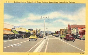 Postkarte AZ Mesa Main Street Nil Theater und Woolworth's Store Arizona 1940er - Bild 1 von 2
