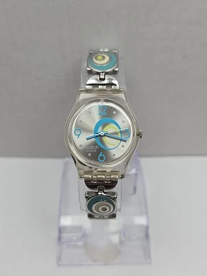 Pulsera Swatch Check Pea LK267G Mujer 25mm Estuche Transparente Plata Suiza Batería Nueva Foto 1 de 4