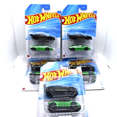5x 2025 Hot Wheels 2-Pack Aston Martin Vulcan Black & Lamborghini Huracan Green - Image 1 of 4