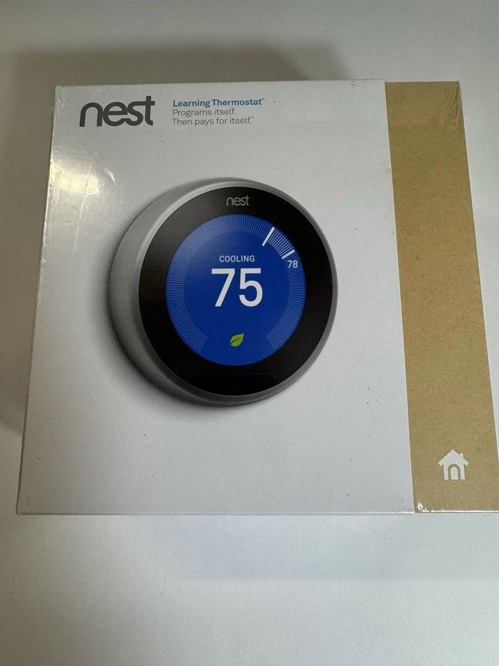 ¡SELLADO! Google Nest Learning Termostato Inteligente T3007ES Acero Inoxidable Foto 1 de 1