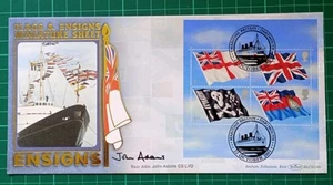 2001 Benham Signed FDC Flags & Ensigns - Rear Adm John Adams CB LVO - Picture 1 of 2