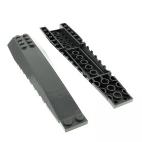 2x Lego Wedge Wing Plate 16x4x1 New - Dark Grey Slant Star Wars 45301