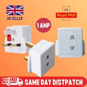 Shaver Plug Adaptor Two To Three Pin Toothbrush Adapter Epilators Bathroom UK - Picture 1 of 11