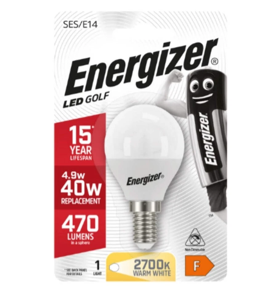 Energizer S8697 LED Golf Bulbs 2700K Warm White 4.9W 40W 470 Lumens New - Image 1 of 1