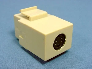 Leviton Quickport Ivory 4-Pin S-Video Female-Female Connector Jack 40734-CVI - Picture 1 of 5