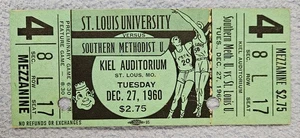 27. Dezember 1960 Southern Methodist U @ ST LOUIS UNIVERSITY Basketball TICKET - Bild 1 von 2