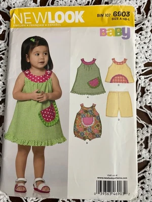 New Look Pattern 6903 Dress Romper Top & Shorts Infant NB-L - Image 1 of 2