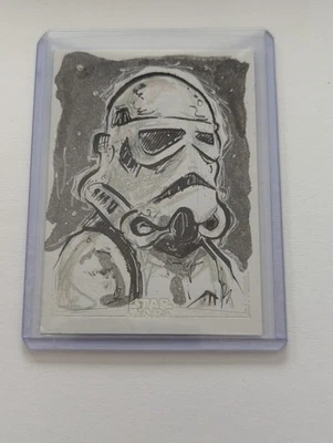 2025 Topps Star Wars Chrome Silver Foil Stormtrooper Sketch Card - Image 1 of 2