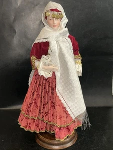 EVELT Porcelain Greek Doll Benaki Museum Hand Made In Greece 13.5" tall - Picture 1 of 7