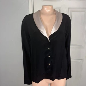 Camisa para dormir Gilda & Pearl para mujer L pijama de seda top botón diseñador Londres Y3-14 - Imagen 1 de 6