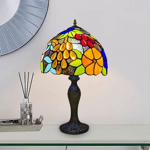 Tiffany Flower Style Table Lamp Multicolored 10 inch Art Stained Glass TFTL-1009 - Picture 1 of 6