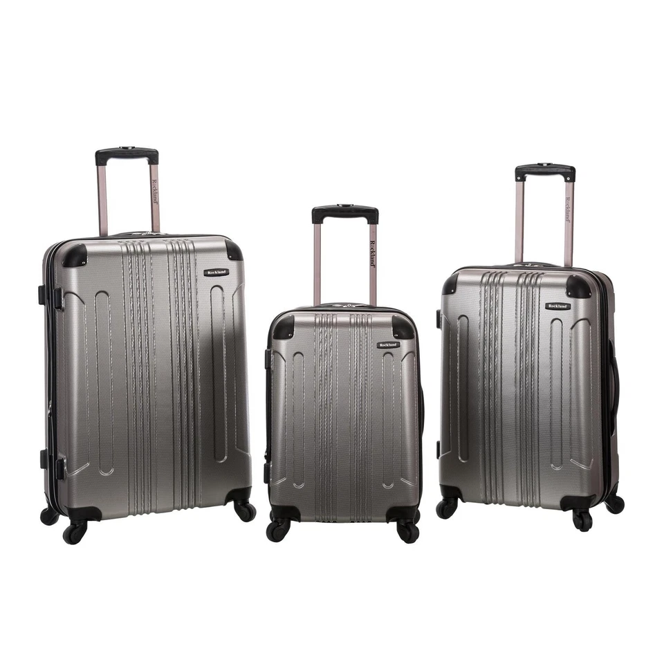 Silver Hard Case 3-piece Upright Luggage Set Multi Directional Spinner Wheels - Image 1 of 1