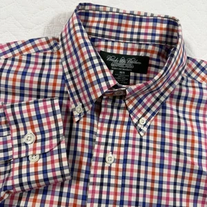Vtg Brooks Brothers Country Club Button Down LS Shirt Men M Gingham USA Italy - Picture 1 of 9
