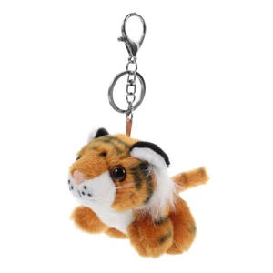 Tiger Toy Key Ring Plush Keyring Keychain Student Cute Jungle Animal - Picture 1 of 12