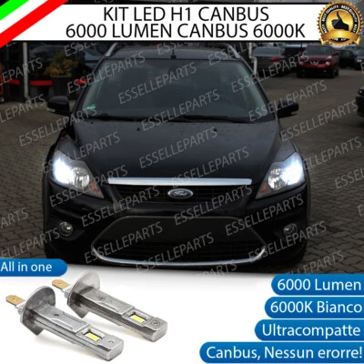 ABBAGLIANTE LED FORD FOCUS MK2 LED H1 6000 LUMEN ACCENSIONE RAPIDA 6000K - Immagine 1 di 4