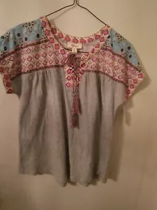 STYLE & CO WOMEN PRINTED LACE UP SUMMER BORDER- NWT-PETITE SMALL - Picture 1 of 2