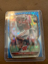2022 Bowman University CHEZ MELLUSI Blue Refractor card #/199 WISCONSIN BADGERS