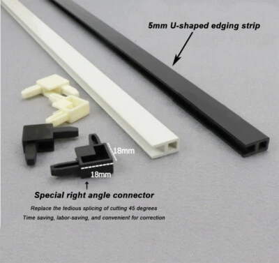 Fish Tank Glass Cover Panel Edge Strip 5mm U-Shaped Mesh Cover Frame Black/White - Image 1 of 4