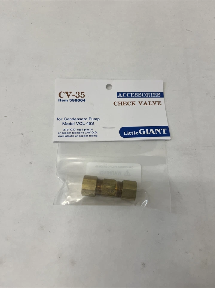 Little Giant CV-35 Check Valve, 3/8" OD - Image 1 of 1