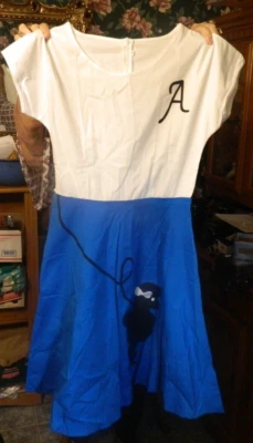 Disfraz Halloween: "vestido caniche" años 50 - Blanco y Azul - Talla M Foto 1 de 4