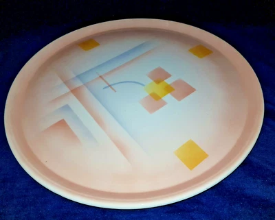 Spritzdekor Wächtersbach Art Deco ~ pastell rosa Tortenplatte Keramik - gemarkt - Bild 1 von 4