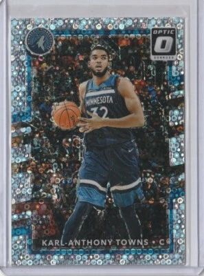 2017-18 panini optic #89 karl anthony towns nba basketball prizm refractor card - Image 1 of 2