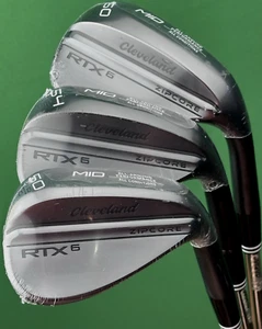 Cleveland RTX 6 Black Wedge Set 50-10*, 54-10*, 60-10* Steel Dynamic Gold RH NEW - Picture 1 of 6
