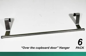 6 x Chrome Over the Cupboard Door Hangers / Towel Rails 36cm - Picture 1 of 5
