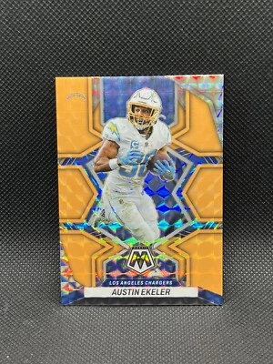 2022 Austin Ekeler Mosaic Orange Fluorescent refractor /25 SSP Chargers!!! - Image 1 of 2