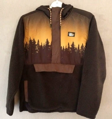 Hurley Evergreen Burrito Anorak Pullover Sudadera con Capucha Chaqueta 1/2 Cremallera Mediana Bosque Árboles Foto 1 de 4