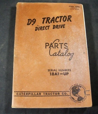 Caterpillar CAT D9 Dozer Tractor Direct Drive Parts Manual S/N 18A1 OEM - Image 1 of 4