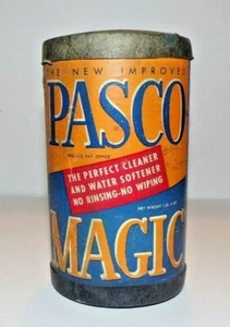 Vintage Pasco Magic Cleaner Kitchen Can Empty Cardboard Container Hardware - Picture 1 of 8