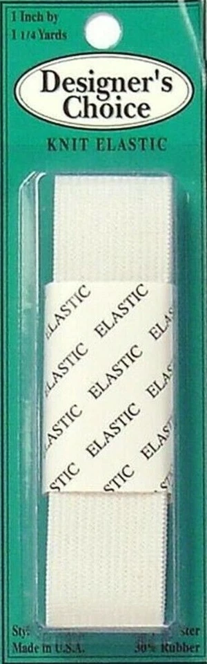 Designer's Choice ~ (CJ133) - 1" tejido elástico - blanco, 1,25 yardas Foto 1 de 1