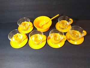 Bodum Star Trek Set Tangerine Espresso Coffee Mug Saucer Spoon Bowl Picard 14 pc - Picture 1 of 10