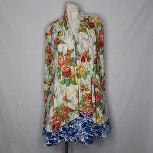 Slinky Brand Womens Lace Floral Rose Cardigan Size 2X Summer Beachy Boho - Picture 1 of 11
