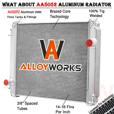 Aluminum 3 Row Radiator Fit For Freightliner FL50 FL60 FL70 FL80 FL90 BHTB7596 Foto 1 de 4