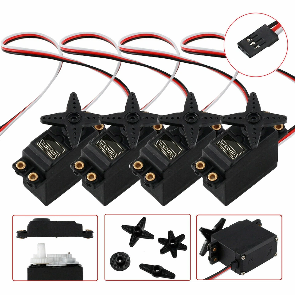 4PCS High Torque Standard Servos For Futaba S3003 RC Car Plane Boat Helicopter - Image 1 of 4
