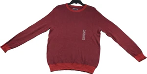 Club Room Sweater Mens size Medium Red Cotton Knit Crewneck Long Sleeve  New - Picture 1 of 7